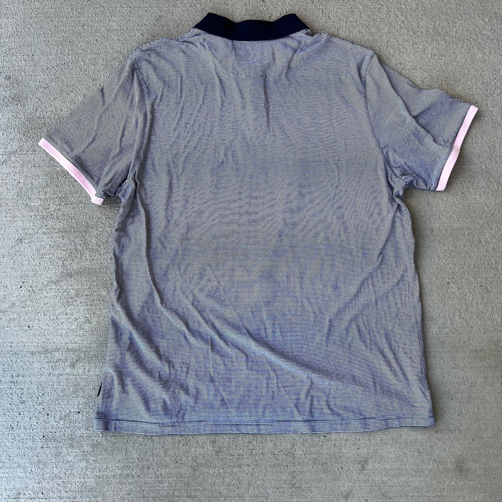 Ted Baker Men's Striped Polo Shirt Blue Short Sleeve Size 5 (L) Classic Fit - Picture 6 of 8